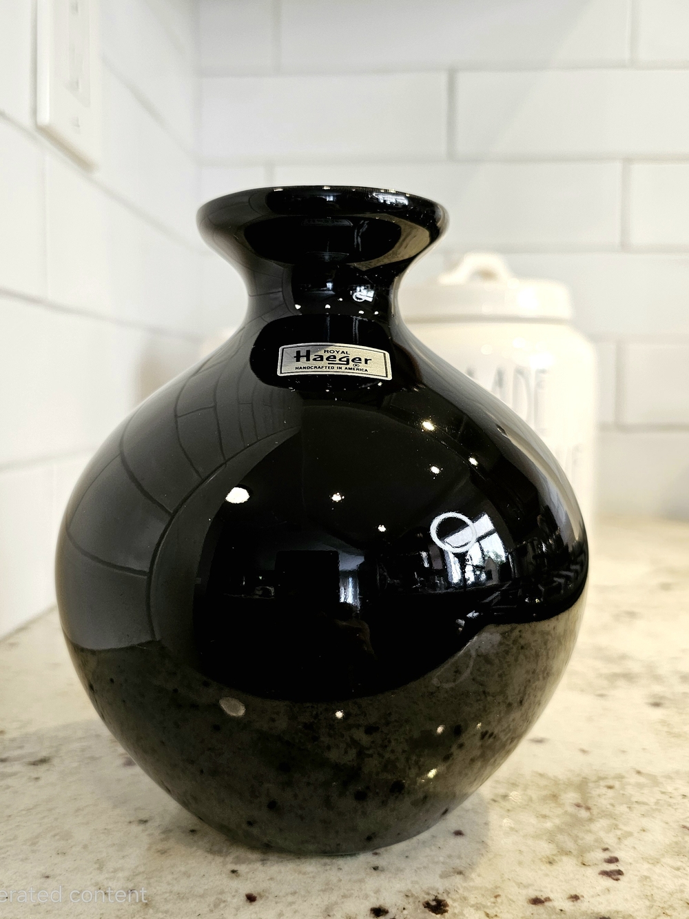 Vintage Royal Haeger Black Glossy Bud Vase